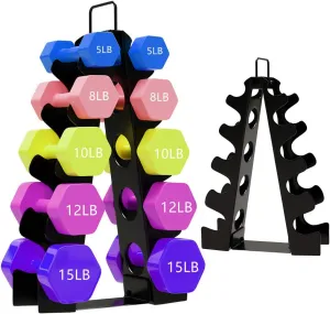 Weight Rack for Home Gym, OKUGAFIT Compact A-Frame Dumbbell Rack with Handle, dumbbell rack stand only for Home Gym Workout (Dumbbells not included)