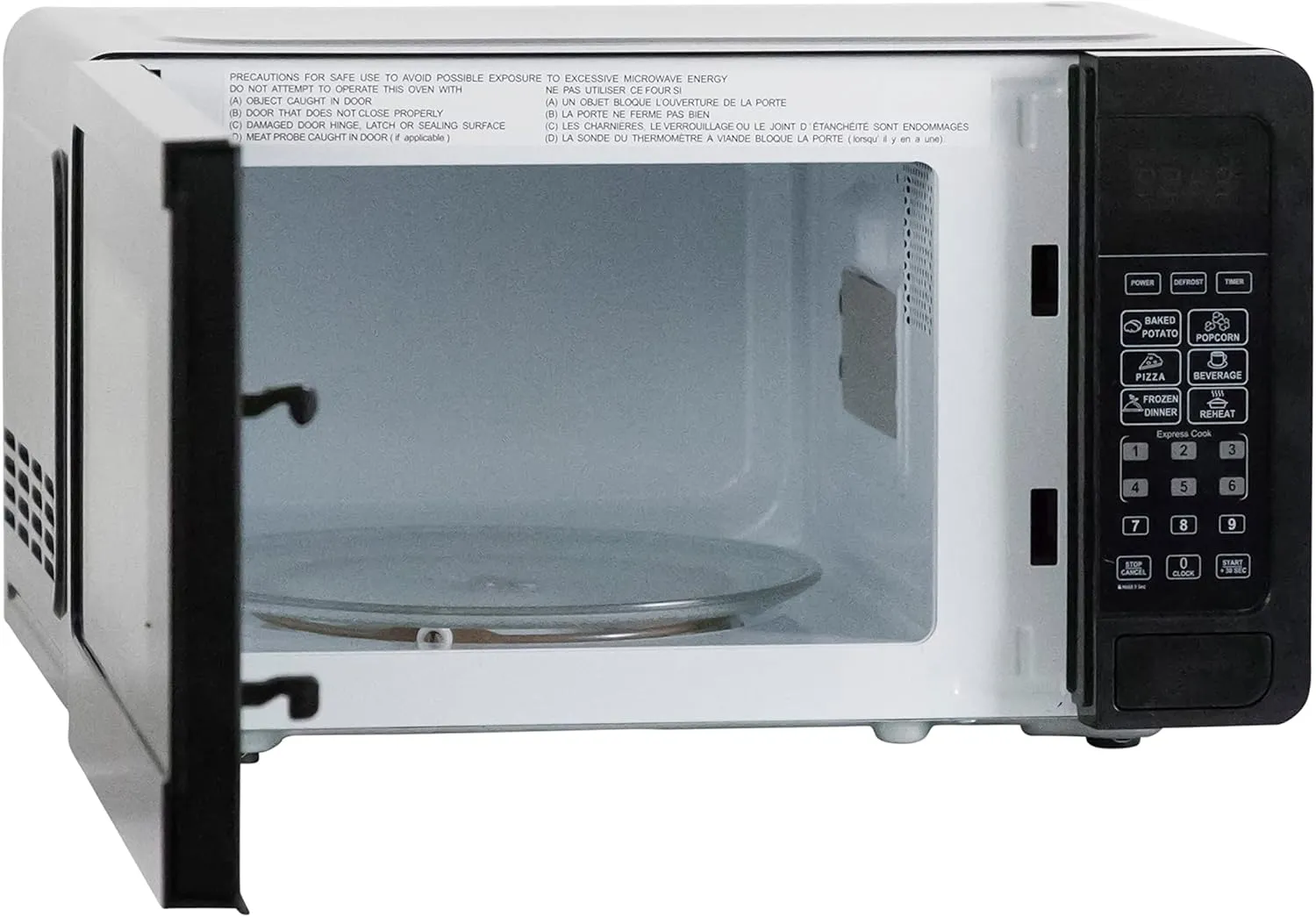 West Bend WBMW71B Microwave Oven 700-Watts Compact with 6 Pre Cooking Settings, Speed Defrost, Electronic Control Panel and Glass Turntable, 0.7-Cu.Ft, Black
