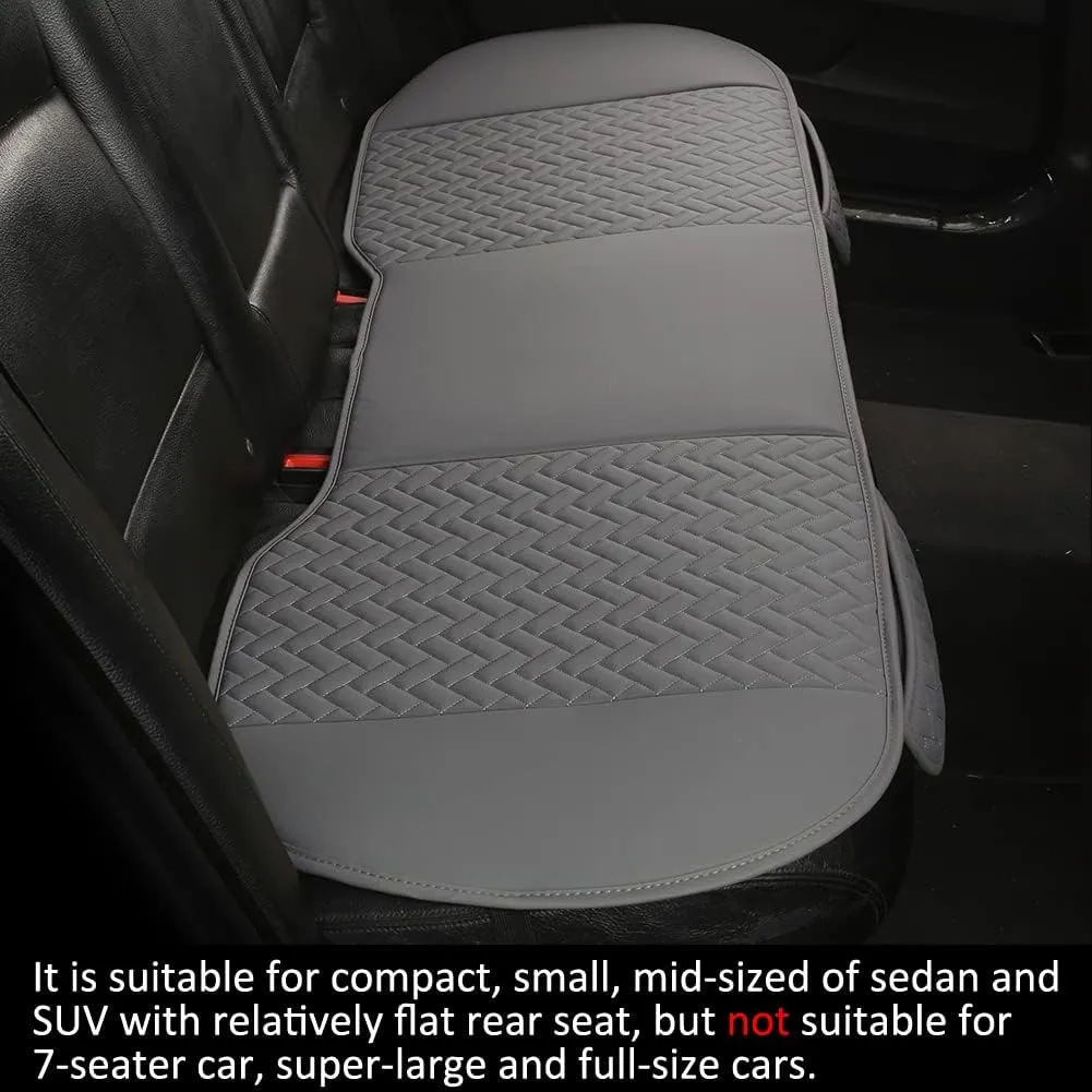 West Llama Full Set Car Seat Covers for Front and Rear Bottom Seats Only, Luxury PU Leather Car Seat Pads Protectors Waterproof and Wear-Resistant,Gray