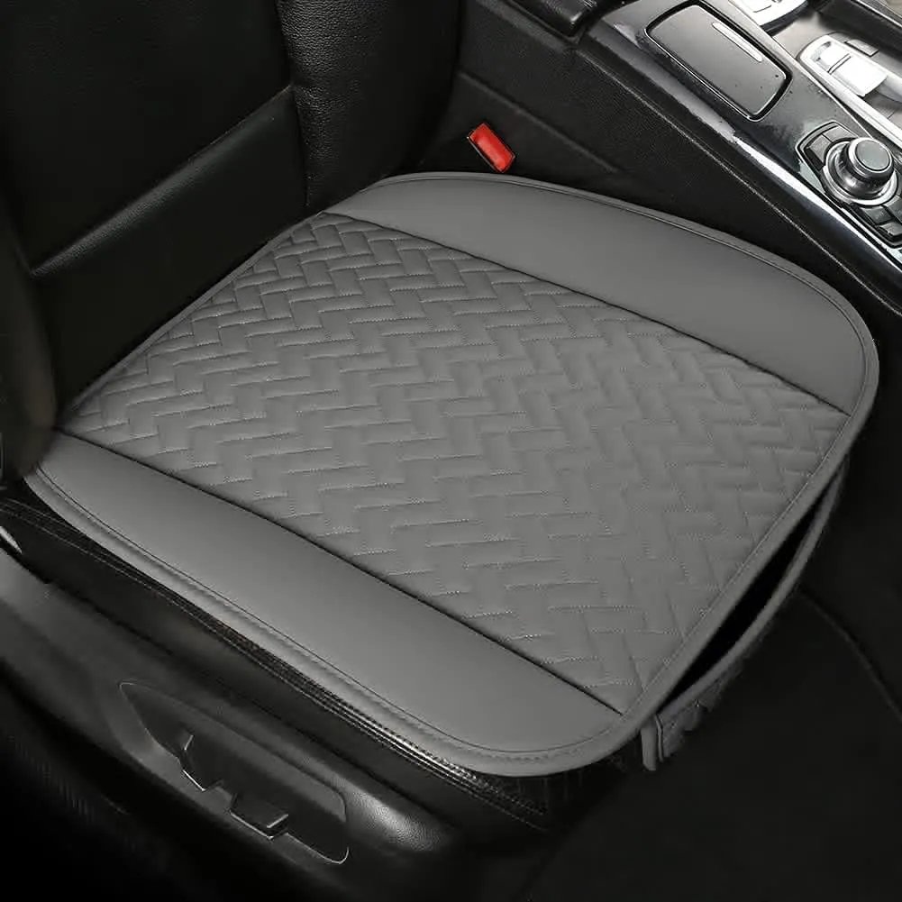 West Llama Full Set Car Seat Covers for Front and Rear Bottom Seats Only, Luxury PU Leather Car Seat Pads Protectors Waterproof and Wear-Resistant,Gray