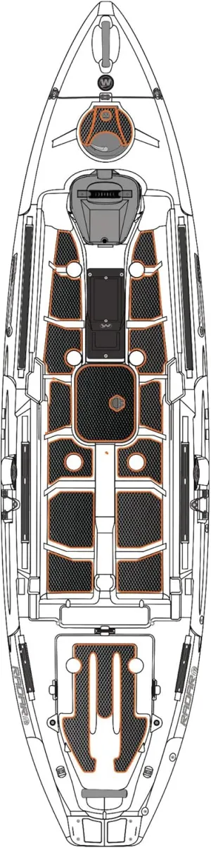Wilderness Systems Silent Traction Pad Kit - Custom Fit - Rubberized Kayak Traction Kits