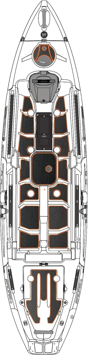 Wilderness Systems Silent Traction Pad Kit - Custom Fit - Rubberized Kayak Traction Kits