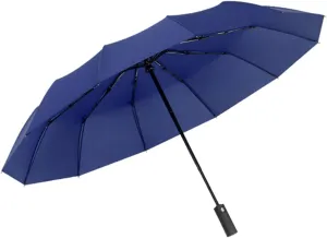 Windproof Travel Umbrella - Automatic, Strong Steel Shaft, Folding and Portable - Backpack, Car, Purse Umbrellas for Rain