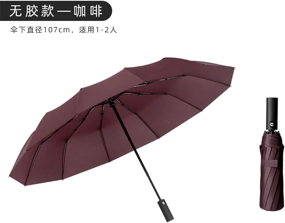 Windproof Travel Umbrella - Automatic, Strong Steel Shaft, Folding and Portable - Backpack, Car, Purse Umbrellas for Rain