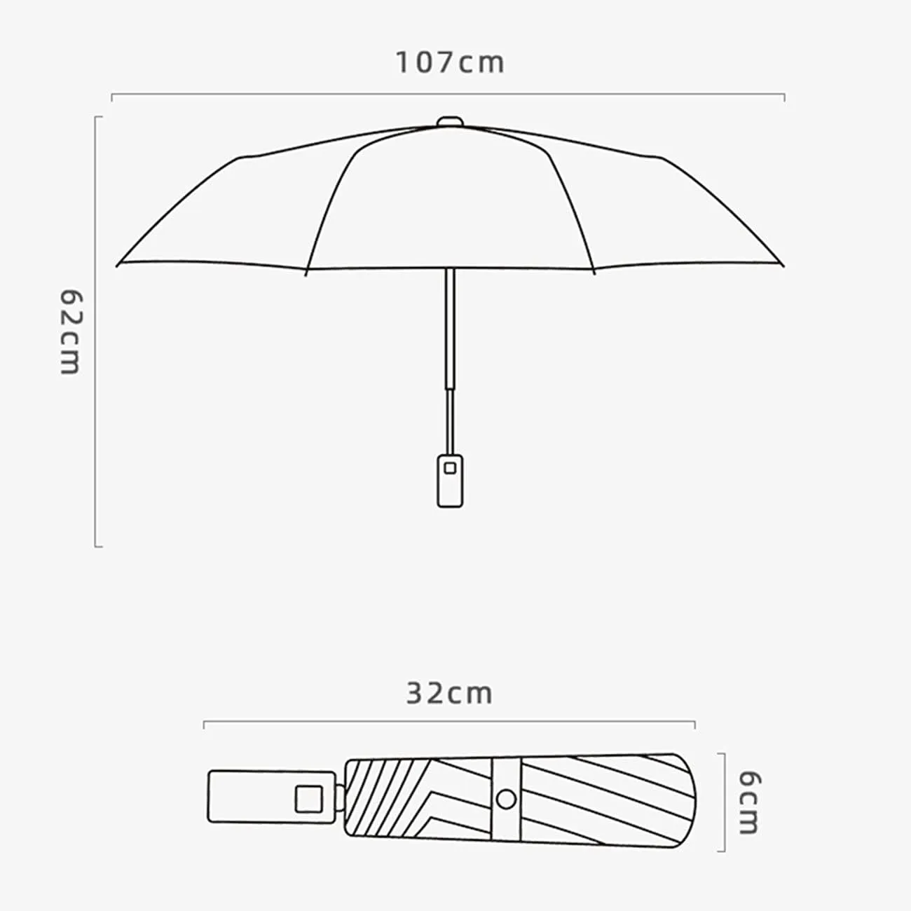 Windproof Travel Umbrella - Automatic, Strong Steel Shaft, Folding and Portable - Backpack, Car, Purse Umbrellas for Rain