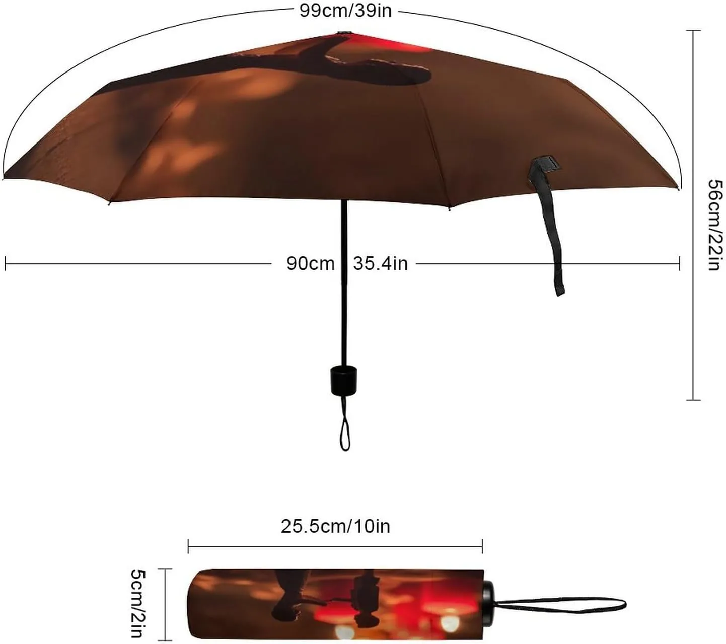 WindproofRain3 Folding Sunshadeumbrell Women Men with Travel Essentials Couple Wood Carving UV ProtectionUmbrella
