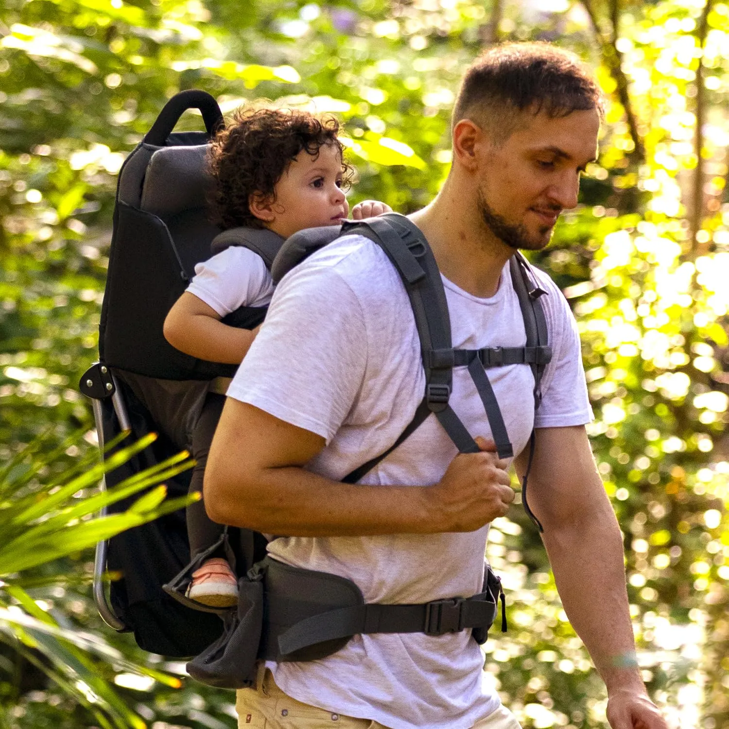 Wipha Baby Backpack Carrier，Toddler Hiking Backpack Carrier with Canopy，Adjustable and Safe Baby Carrier Backpack (Creeper III-Black)