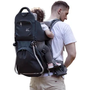 Wipha Baby Backpack Carrier，Toddler Hiking Backpack Carrier with Canopy，Adjustable and Safe Baby Carrier Backpack (Creeper III-Black)