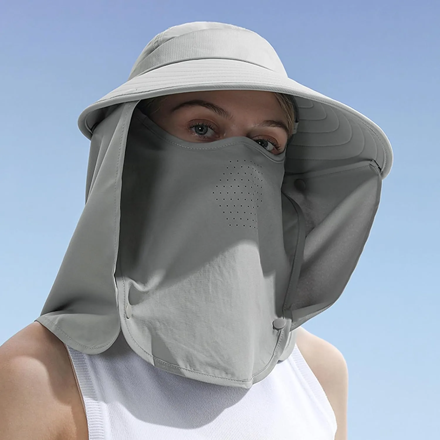 Women Fishing Hat with Face Cover and Neck Flap UPF 50  Sun Protection
