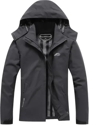 Women's Waterproof Raincoat Lightweight Rain Jacket Detachable Hood Travel Outdoor