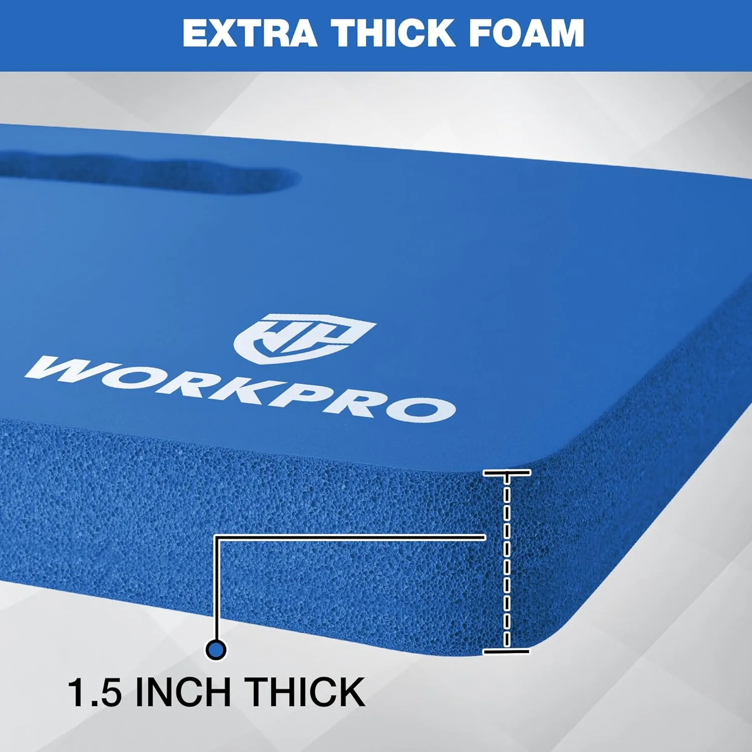 WORKPRO Extra Thick Kneeling Pad, 2-Pack, Soft Foam Cushioning for Knee, Large Foam Kneeler Mat for Gardening, Bathing Baby, Workout Supplies, 17.5 x 11 x 1.5 in, Blue