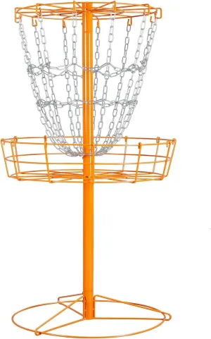 Yaheetech Portable Disc Golf Basket Target Disc Sports 12-Chain Practice Disc Golf Target Steel Hole Disc Golf Goals Catcher Indoor & Outdoor, Blue/Red/Orange/Black