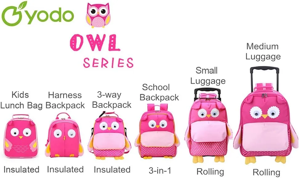 Yodo 3-Way Kids Suitcase Luggage or Toddler Rolling Backpack with wheels