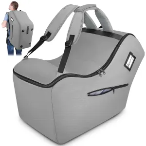 YOREPEK Infant Car Seat Travel Bag Backpack Compatible with Nuna, DOONA, Graco, UPPAbaby infant Car Seat, Baby Carseat Cover with Shoulder Straps, Carseat Travel Bag for Airplane with Side Pocket,Grey