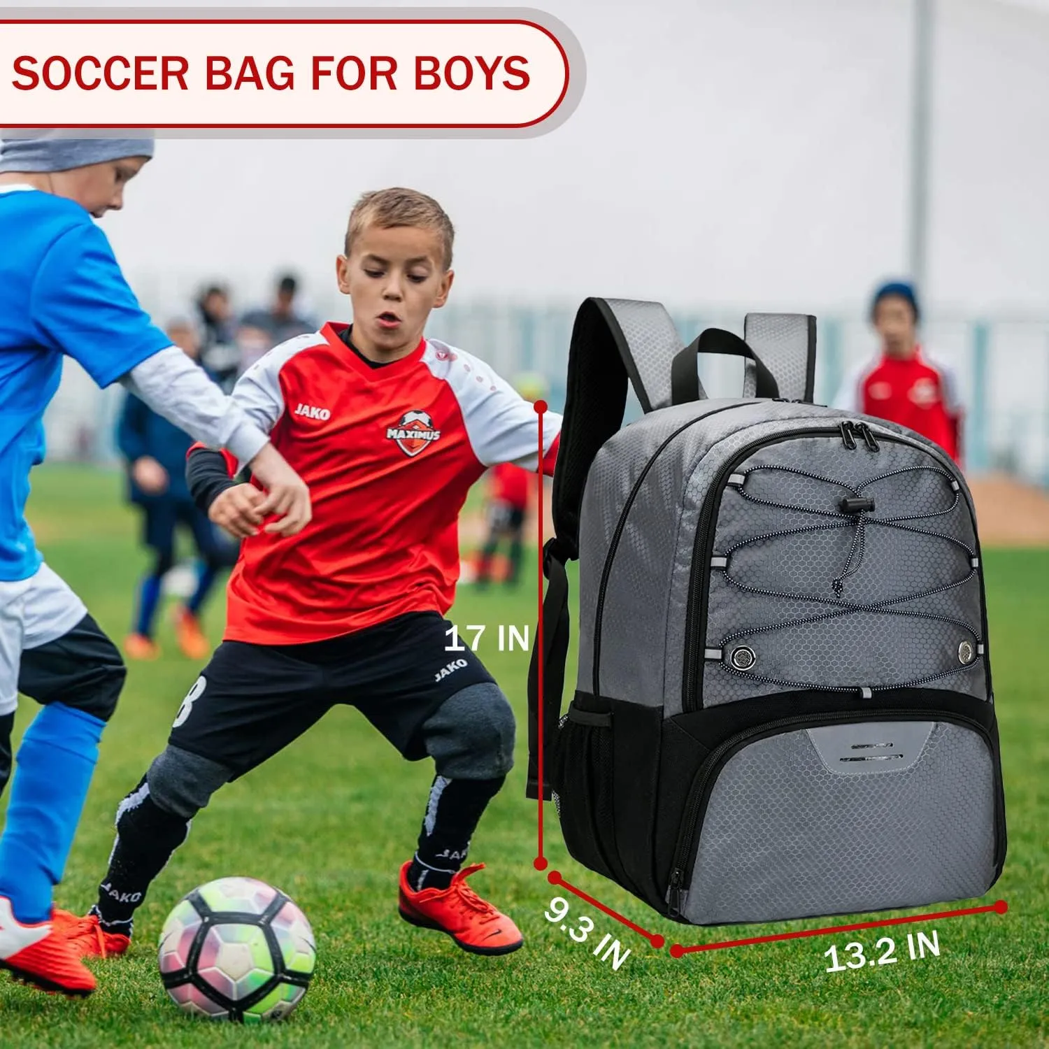 Youth Soccer Bag-Soccer Backpack&Backpack for Football Basketball,with Ball Compartment Separate Cleat Package