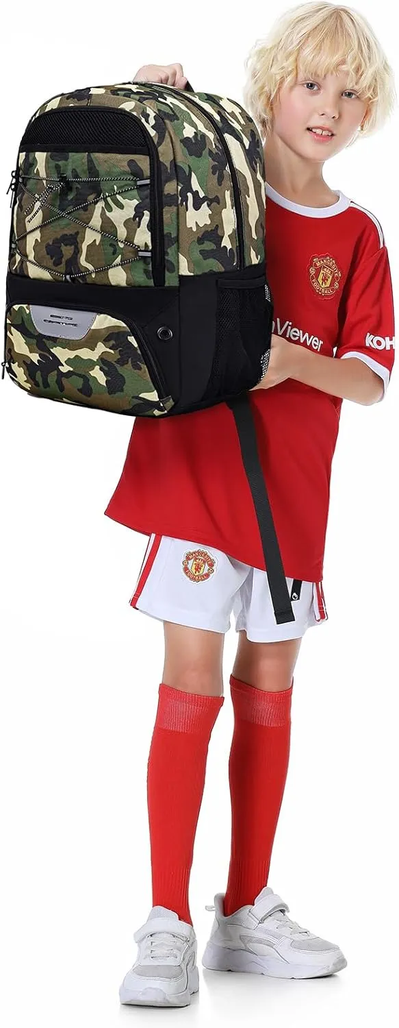 Youth Soccer Bag-Soccer Backpack&Backpack for Football Basketball,with Ball Compartment Separate Cleat Package
