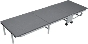 YOXIER Camping Cot,Camping Cots for Adults,3-Fold Camping Cots,Folding Bed with Mattress,Heavy Duty Cots for Camping Travel Tent Day Outdoor & Home Guest, Camping Cots for Big & Tall Adults Grey