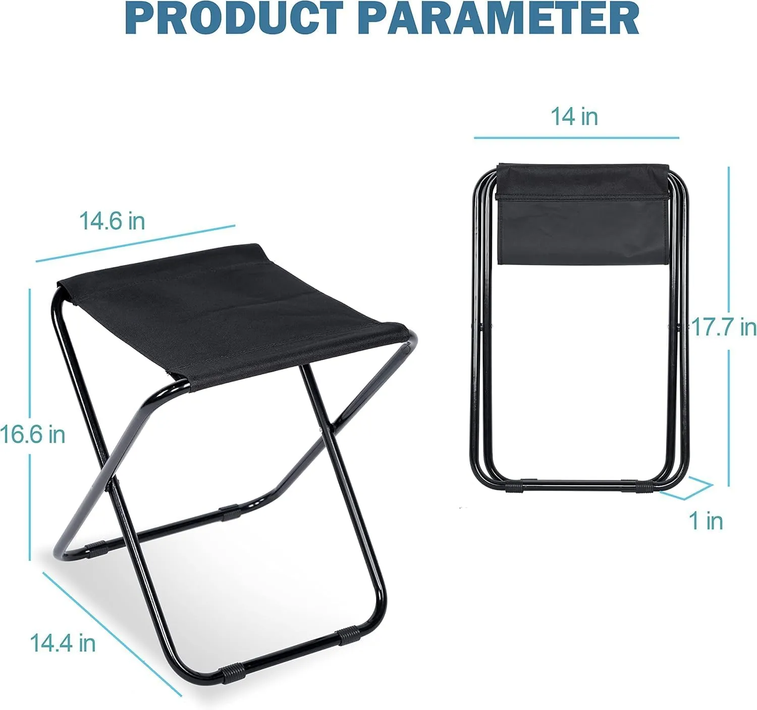 YSSOA Folding Camping Stool, Portable Collapsible Camp Stool, Folding Foot Rest for Lightweight Compact Chair, Foldable Footstool Ottoman for Outdoor Hiking Backpacking Fishing Picnic Barbecue BBQ