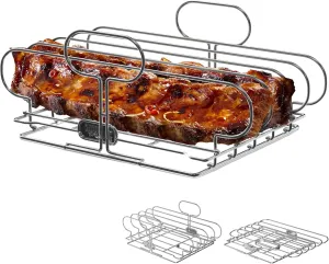 Yukon Glory Rib Racks for Grilling and Smoking | Rib Grilling Rack | Rib Holder for Smoker | BBQ Rib Rack | Grill Rack for Outdoor Grill | Grilling Accessories | BBQ Accessories