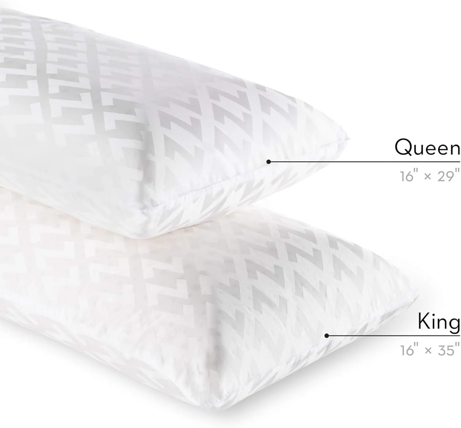 Z Gel-Infused Dough Memory Foam   Z Gel Pillow - Removable Tencel Cover - King - High Loft