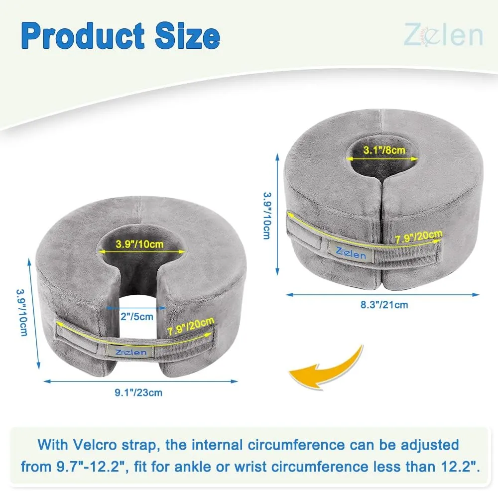 Zelen Foot Elevation Pillow Ankle Wedge Heel Elevator Cushion Foot Support Pillow Medical Ankle Cushion for Foot Pressure Bed Sore Ulcer Sleeping Foot Leg Rest Elevated Support Foam (Medium, 1 PCS)